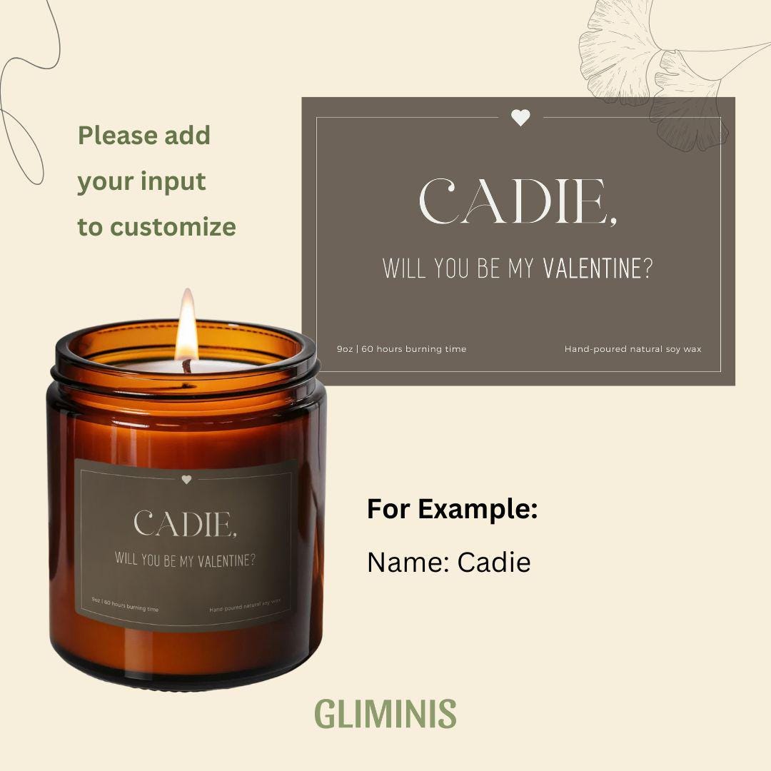 Be My Valentine Custom Name Candle